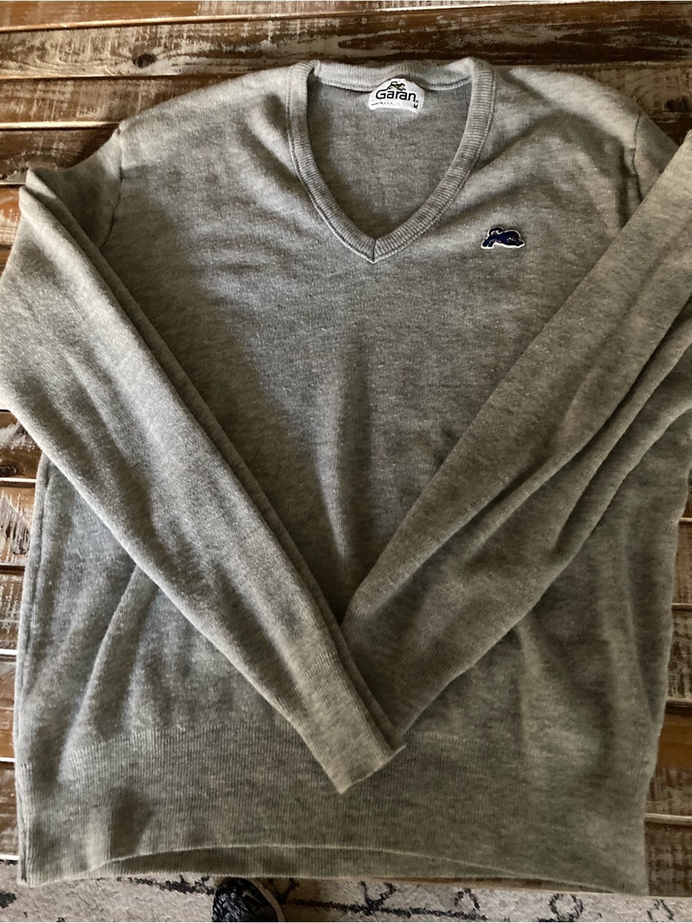 Garan V-Neck Men's Gray Sweater Cardigan